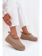 Dámské sněhule na platformě s nízkým svrškem Izamine – tmavě béžové Dámské sněhule na platformě s nízkým svrškem Izamine – tmavě béžové