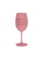 VÁNOČNÍ TODO LIST - růžová sklenice na víno 350 ml VÁNOČNÍ TODO LIST - růžová sklenice na víno 350 ml