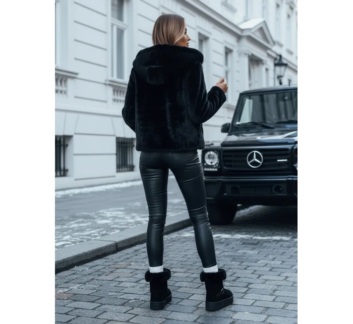 Dámský krátký kabát ELMIRIS černý kožich FashionStreet TY4995