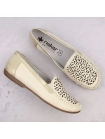 Kožené pohodlné polobotky Rieker W RKR658 beige