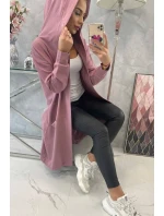 Tmavě růžová bunda oversize s kapucí Tmavě růžová bunda oversize s kapucí