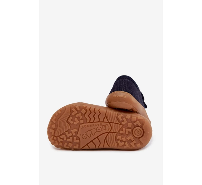 Dětské domácí pantofle Barefoot Froddo Canvas G1700440-2 Tmavě modré Dětské domácí pantofle Barefoot Froddo Canvas G1700440-2 Tmavě modré
