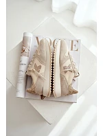 Kožené Semišové Dámské Tenisky Na Platformě  Béžové model 22073057 - VINCEZA