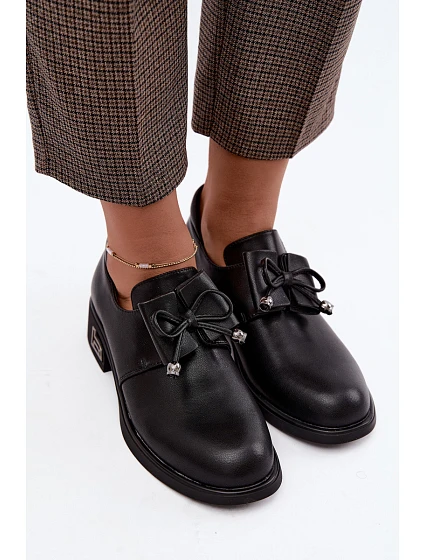 Lakové kožené dámské polobotky s mašlí černé model 22359895 - T.Sokolski Lakové kožené dámské polobotky s mašlí černé model 22359895 - T.Sokolski
