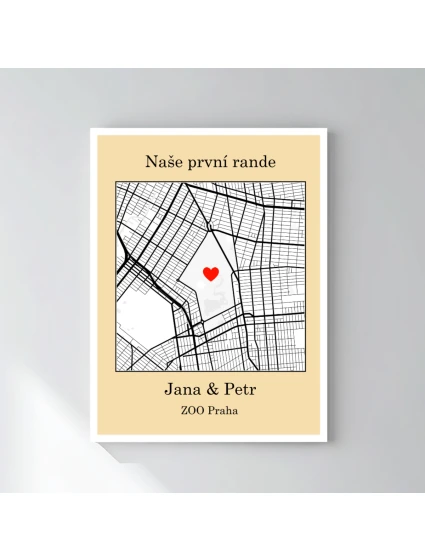 Personalizovaný magický fotoobraz v rámu - 30x40 - mapa Personalizovaný magický fotoobraz v rámu - 30x40 - mapa