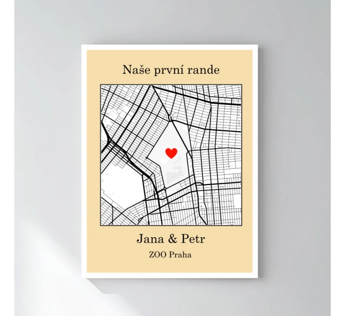 Personalizovaný magický fotoobraz v rámu - 30x40 - mapa Personalizovaný magický fotoobraz v rámu - 30x40 - mapa