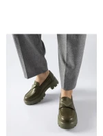 Dámské mokasíny model 21865033 Khaki tmavě zelená Solea - Inello