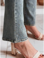 Dámské džíny do zvonu se zirkony BLINKFIT modré FashionStreet UY2449