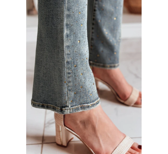 Dámské džíny do zvonu se zirkony BLINKFIT modré FashionStreet UY2449
