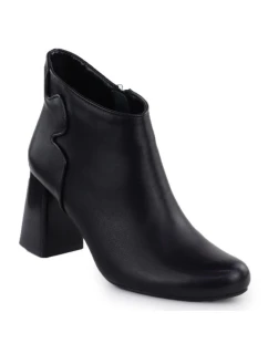 Elegantní černé kožené boty na jehlovém podpatku model 21905504 - JEZZI