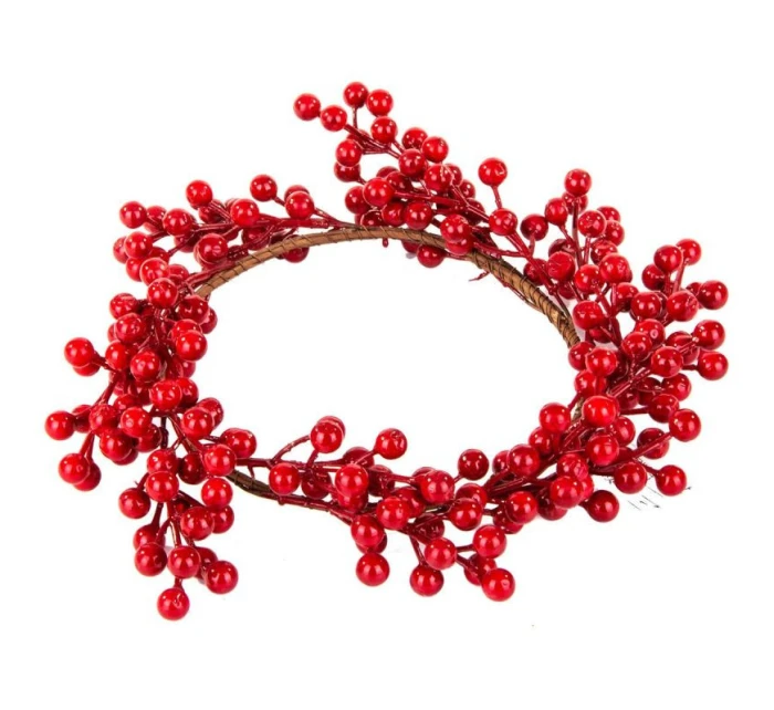 OZDOBNÝ VĚNEC Z JEŘABIN 30 CM