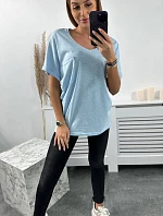 Bavlněná halenka s kapsami modrá