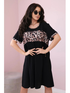 Šaty s leopardím potiskem černý