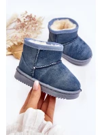 Dětské sněhule s brokátem Modré Sulinne Dětské sněhule s brokátem Modré Sulinne