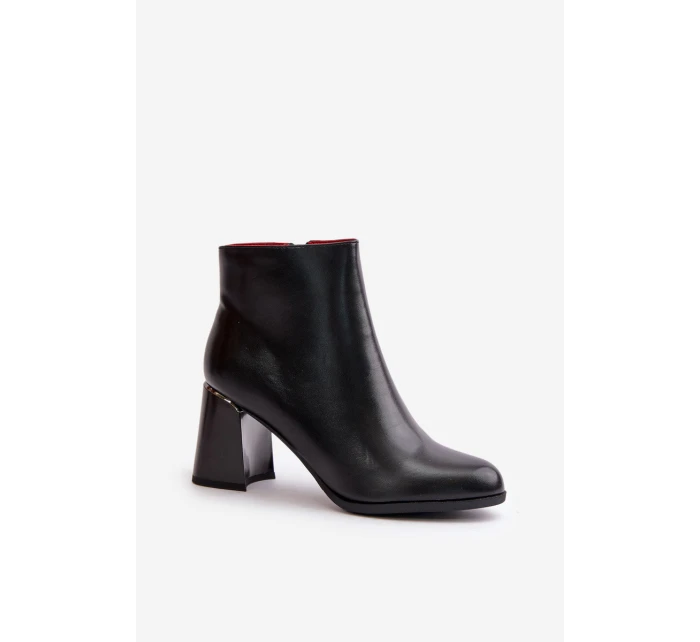 Hladké dámské boty na podpatku z eko kůže zateplené černé model 21669066 - Boto Hladké dámské boty na podpatku z eko kůže zateplené černé model 21669066 - Boto