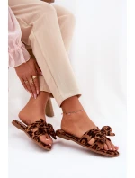 Ploché Dámské Pantofle S Mašlí Leopardí Hnědé model 21688557 - Boto Ploché Dámské Pantofle S Mašlí Leopardí Hnědé model 21688557 - Boto