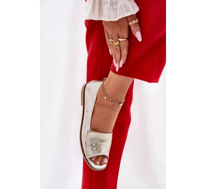 Kožené Elegantní Baletky S   Zlatý model 21692931 - Zazoo