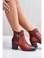 Dámské Kotníkové Boty Na Podpatku S Páskem Hnědé Zinithia Dámské Kotníkové Boty Na Podpatku S Páskem Hnědé Zinithia