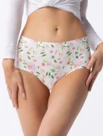 Dámské kalhotky Simple Maxi Jasmine Ecru mix vzor - Julimex