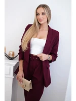 Elegantní souprava saka a kalhot Burgundsko Elegantní souprava saka a kalhot Burgundsko