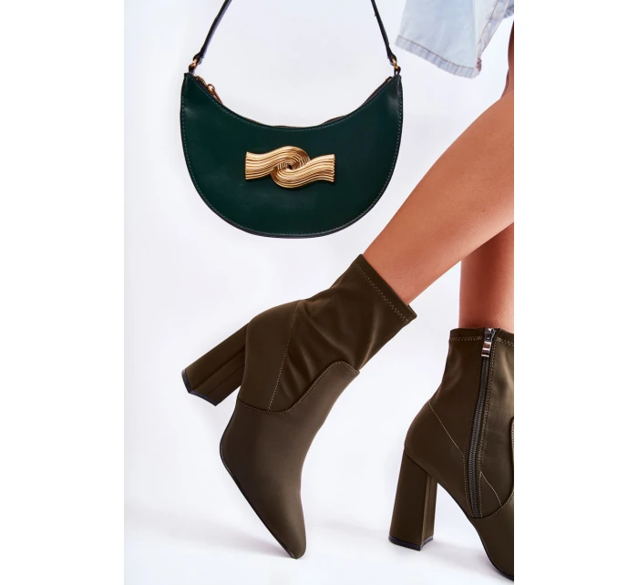 Dámské Boty Na Podpatku Khaki model 21592995 - Boto Dámské Boty Na Podpatku Khaki model 21592995 - Boto