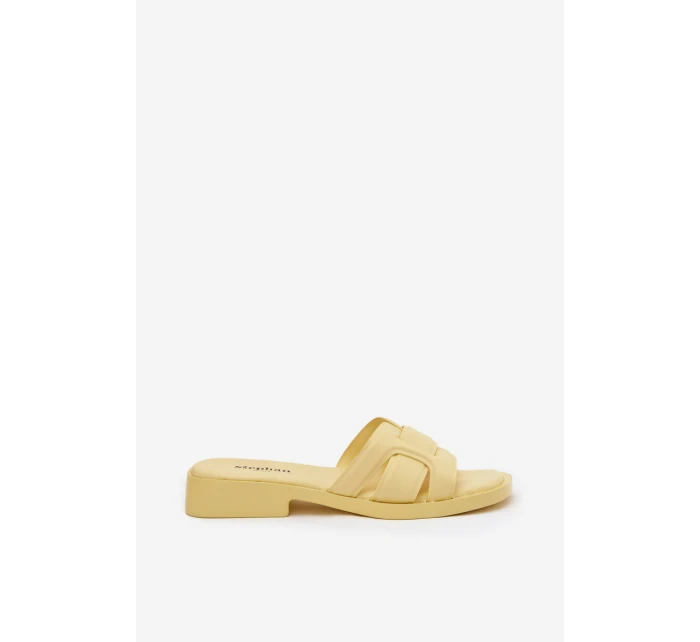 Dámské pantofle na ploché podrážce Žluté Lorania