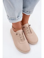 Kožené dámské polobotky model 22149769 Béžové - Artiker