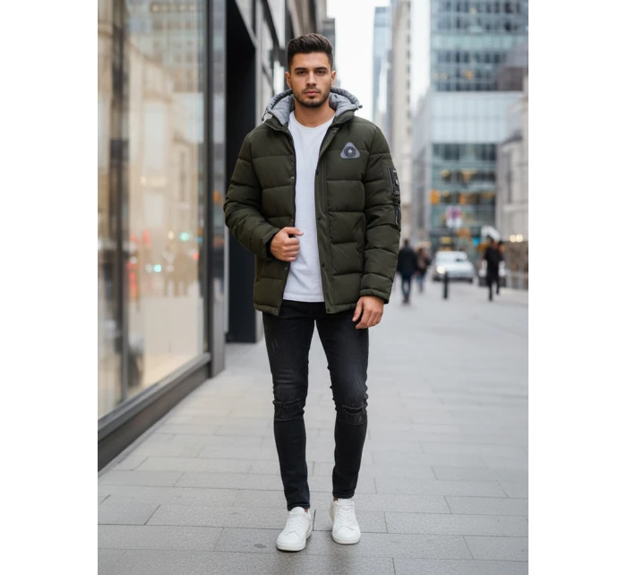 Pánská zimní bunda s kapucí zelená FashionStreet TX5092