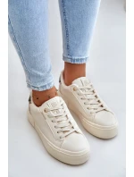 Zateplené dámské tenisky na platformě Big Star model 21675189 béžové - Big Star Shoes