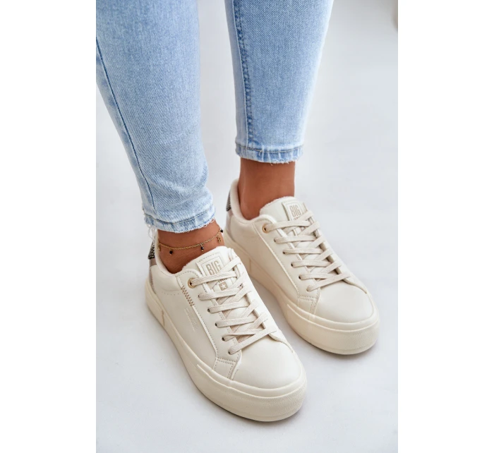 Zateplené dámské tenisky na platformě Big Star model 21675189 béžové - Big Star Shoes