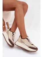 Dámské sneakers na platformě Big Star SS274002 HI-POLY SYSTEM Béžové Dámské sneakers na platformě Big Star SS274002 HI-POLY SYSTEM Béžové