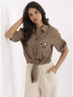 Koszula DHJ KS ciemny bezowy model 21129493 - FPrice Koszula DHJ KS ciemny bezowy model 21129493 - FPrice