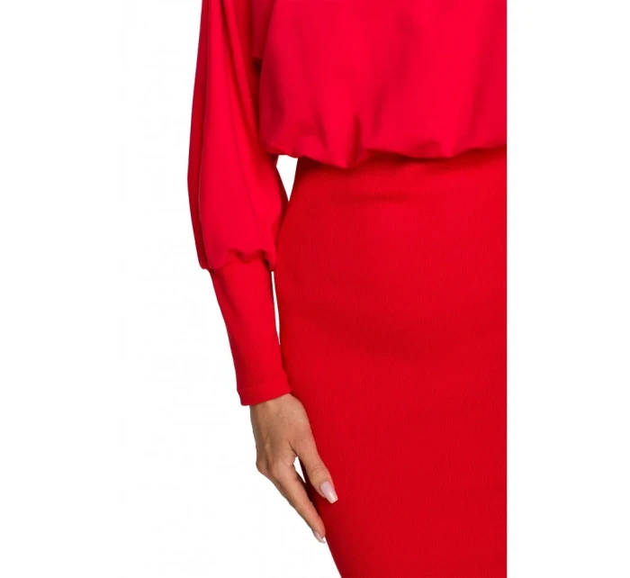 M690 Kombinované pletené šaty - černé M690 Kombinované pletené šaty - černé