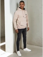 Pánská mikina s kapucí světle béžová Dstreet model 21975994 - FashionStreet Pánská mikina s kapucí světle béžová Dstreet model 21975994 - FashionStreet