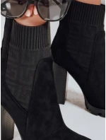 Dámské semišové kozačky na podpatku černé FashionStreet ZY1298