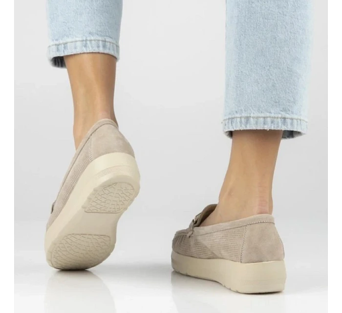 Béžové kožené mokasíny na model 22097362 - FILIPPO Béžové kožené mokasíny na model 22097362 - FILIPPO