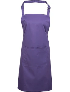 Premier PR 154 Zástěra s laclem a kapsou na břiše "Colours" 39.0154 purple