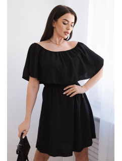 Španělské šaty s pasem černý