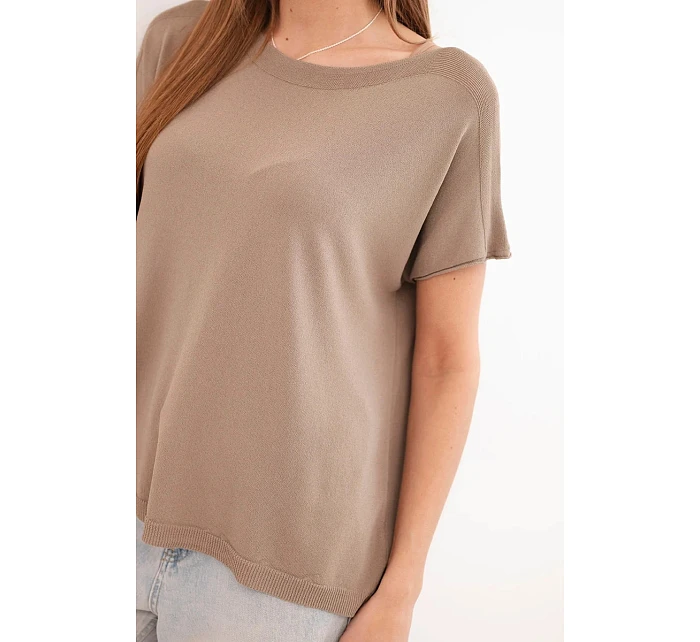 Dámská viskózová oversize halenka s krátkým rukávem a kulatým výstřihem fango