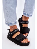 Dámské sandály na suchý zip Big Star model 21610848 Černe - Big Star Shoes Dámské sandály na suchý zip Big Star model 21610848 Černe - Big Star Shoes