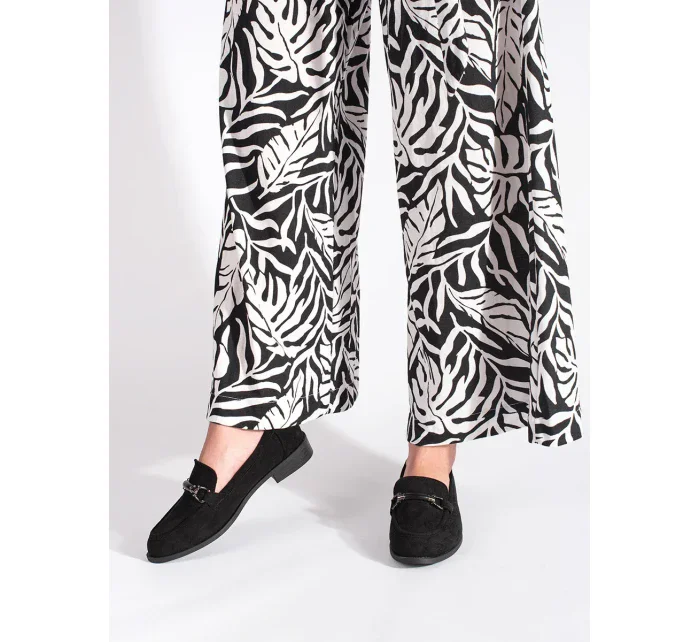 Moderní mokasíny dámské černé bez podpatku Moderní mokasíny dámské černé bez podpatku