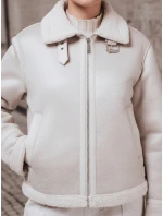 Dámský semišový kabát z ovčí kůže KASAMIRA white FashionStreet TY4739