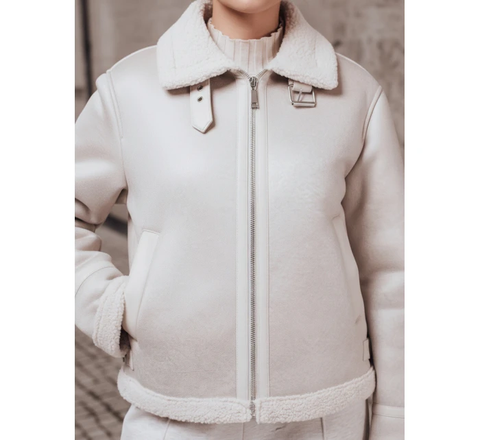 Dámský semišový kabát z ovčí kůže KASAMIRA white FashionStreet TY4739