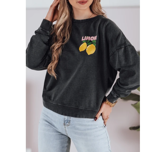 Dámská mikina LEMONFIT grafitové barvy v jedné velikosti FashionStreet BY1348