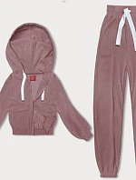 Pruhovaná růžová tepláková souprava (AMG-335A)