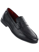 Pánské černé kožené polobotky model 22097191 - Bugatti Pánské černé kožené polobotky model 22097191 - Bugatti