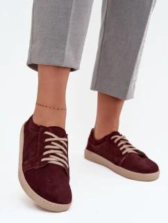 tenisky z přírodního semiše 314 bordó model 21712710 - Zazoo