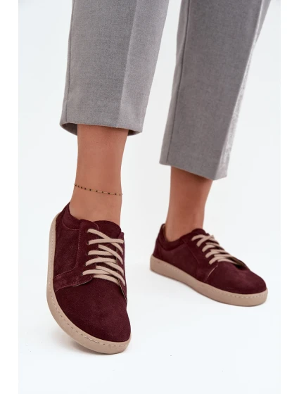 tenisky z přírodního semiše 314 bordó model 21712710 - Zazoo