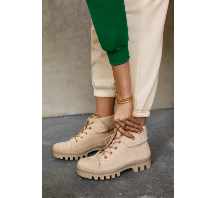 Semišové boty Trapper Tiered Světle béžová Dalles Semišové boty Trapper Tiered Světle béžová Dalles