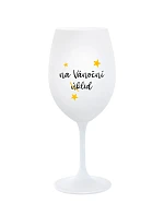 NA VÁNOČNÍ ÚKLID - bílá sklenice na víno 350 ml